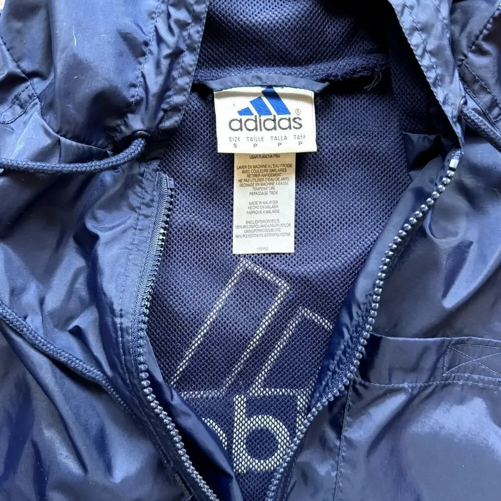 VTG 90s Adidas Navy Windbreaker Unisex Size Small